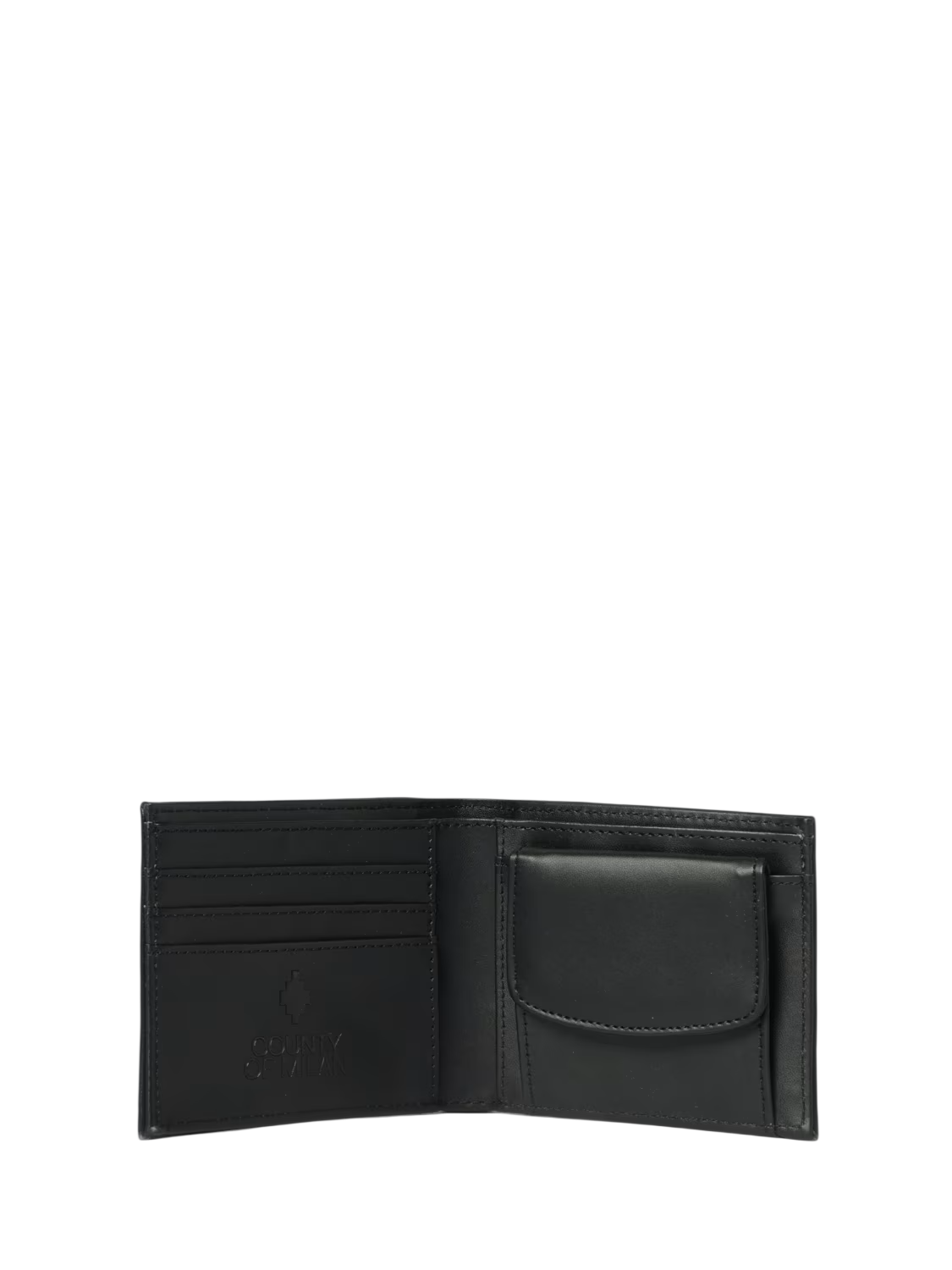 County of Milan portafogli uomo in ecopelle con logo nero COMAS260385 BLACK-WHITE COUNTY OF MILAN