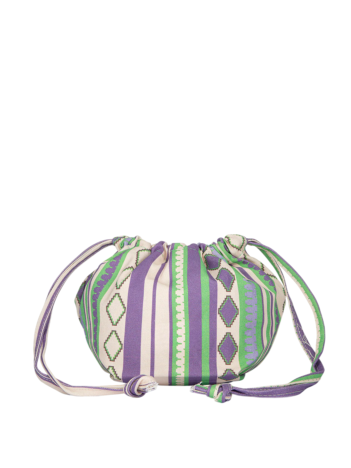 Me Fui pochette sack bag con coulisse in fantasia verde viola MA26-SW0018 X34 ME FUI