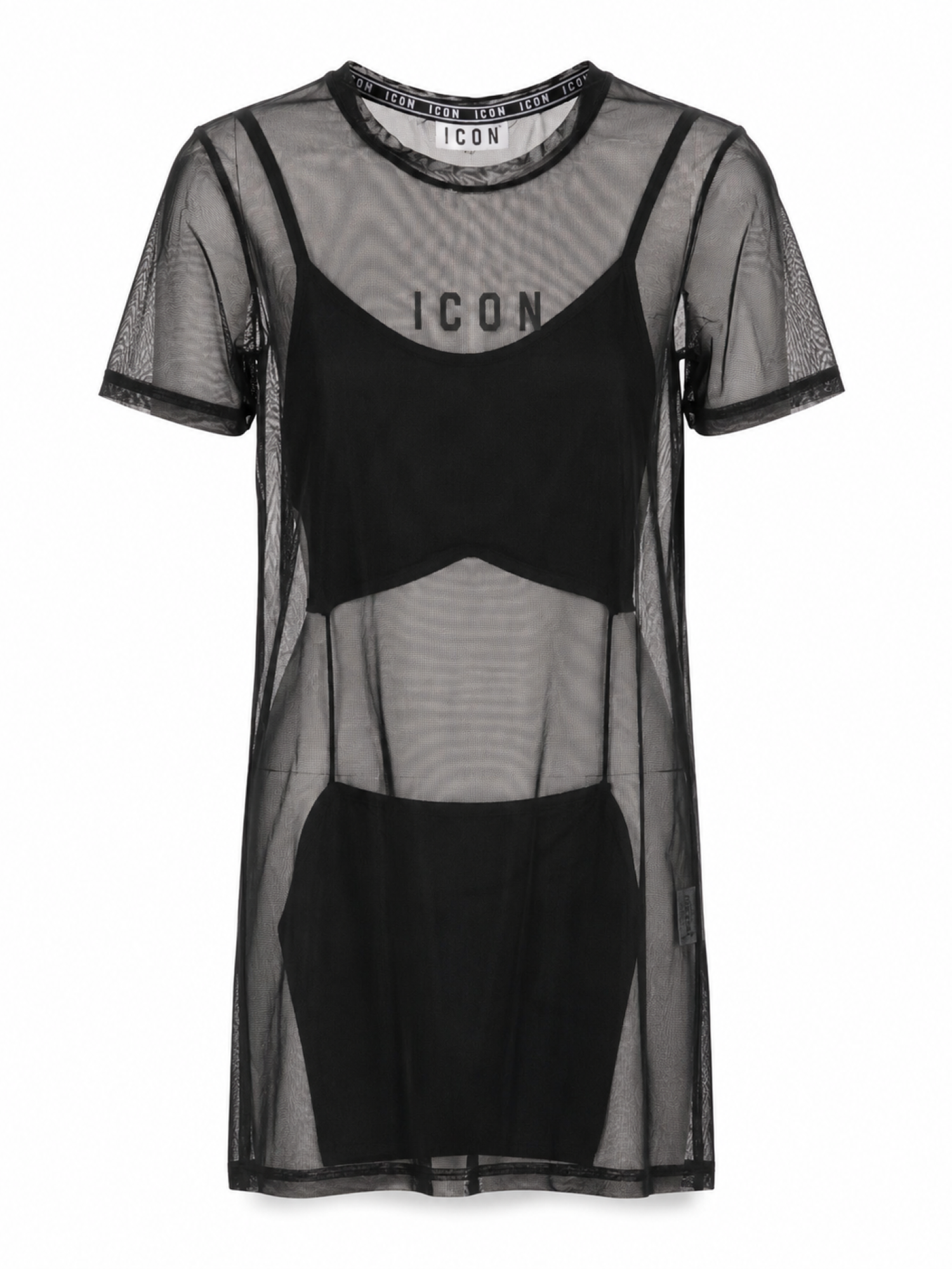 Icon abito bambina in tulle manica corta nero IGDR001168 9000 ICON