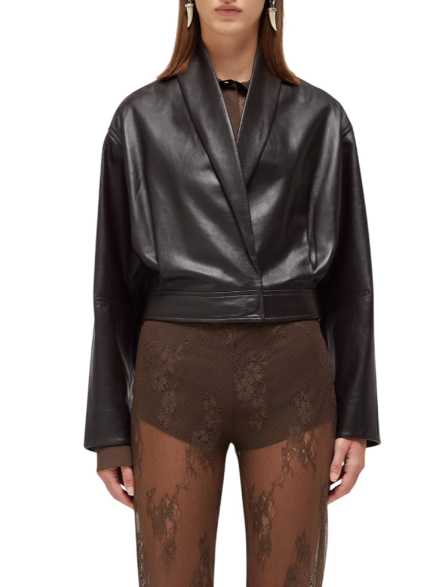 Blugirl giubbino donna in pelle marrone cioccolato RA6030P0356 90913 BLUGIRL