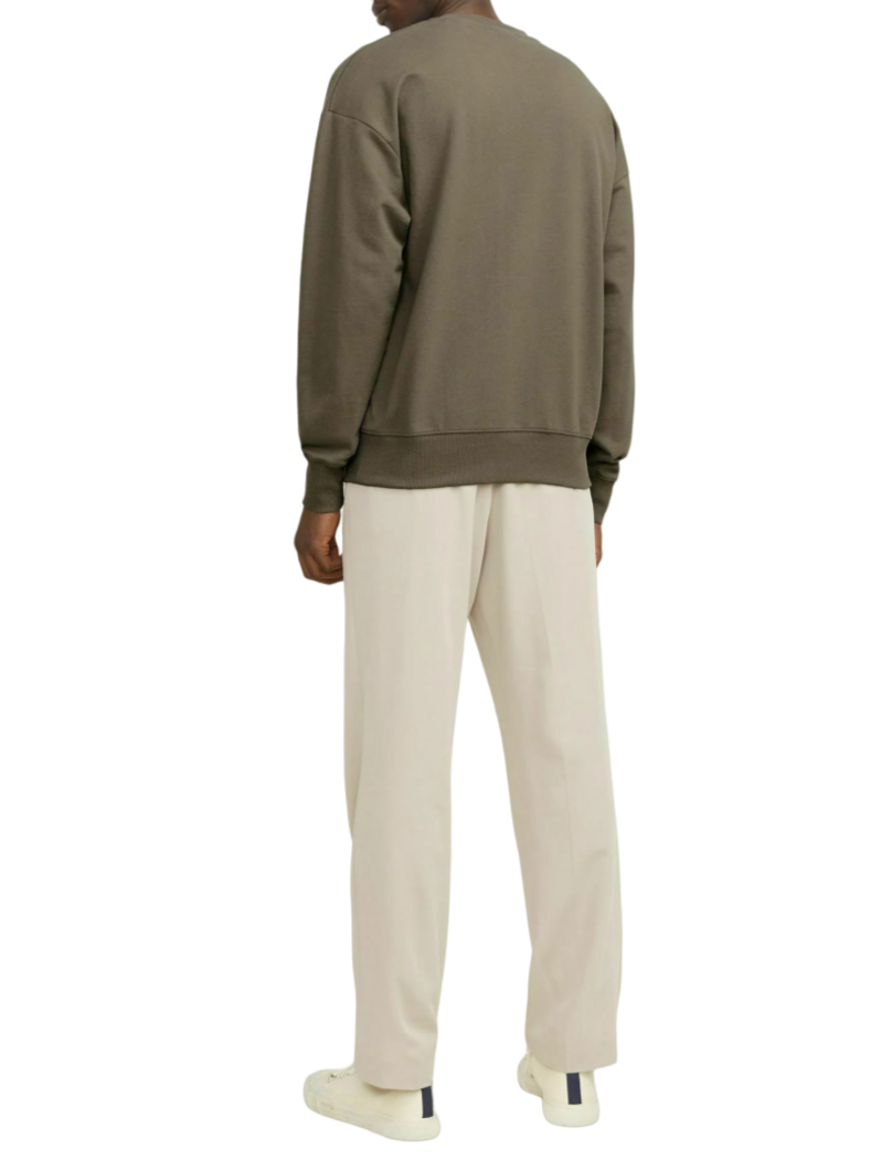 Jack&Jones felpa in spugna di cotone verde militare 12250647 BUNGEE CORD JACK&JONES