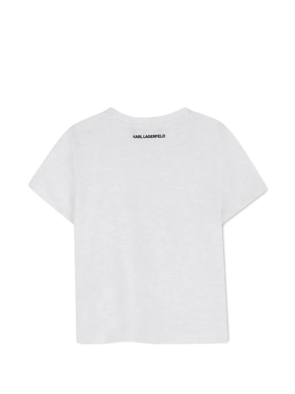 Karl Lagerfeld T-shirt bambina lurex con logo gioiello bianco grigio Z31159 GRIGIO BIANCO KARL LAGERFELD KIDS