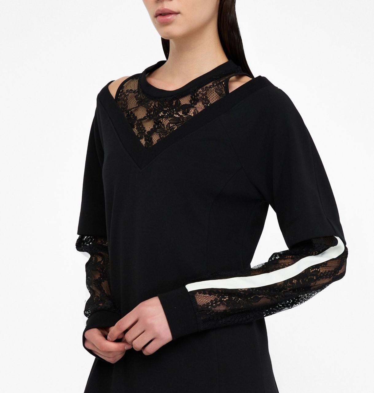 Liu Jo abito in felpa con pizzo nero TF5014J4523 03N66 LIU JO