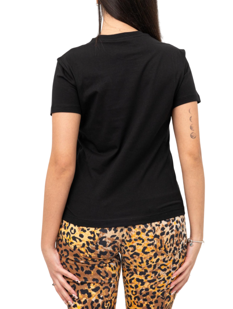Just Cavalli T-shirt manica corta con logo Tiger nero oro 76PAHG12-CJ300 899 JUST CAVALLI
