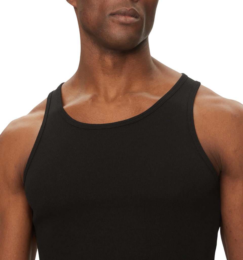 Jack&Jones canotta in cotone a costine nero 12273156 BLACK JACK&JONES