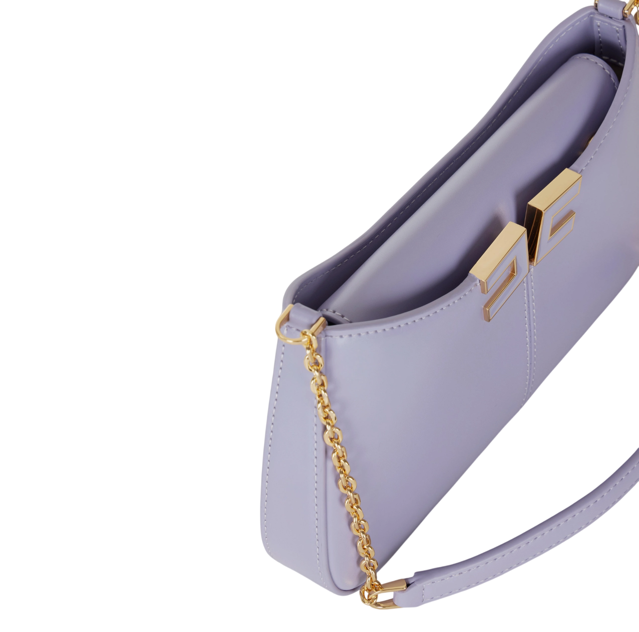 Elisabetta Franchi borsa a spalla con logo iconico lilla BS93A61 EV7 ELISABETTA FRANCHI