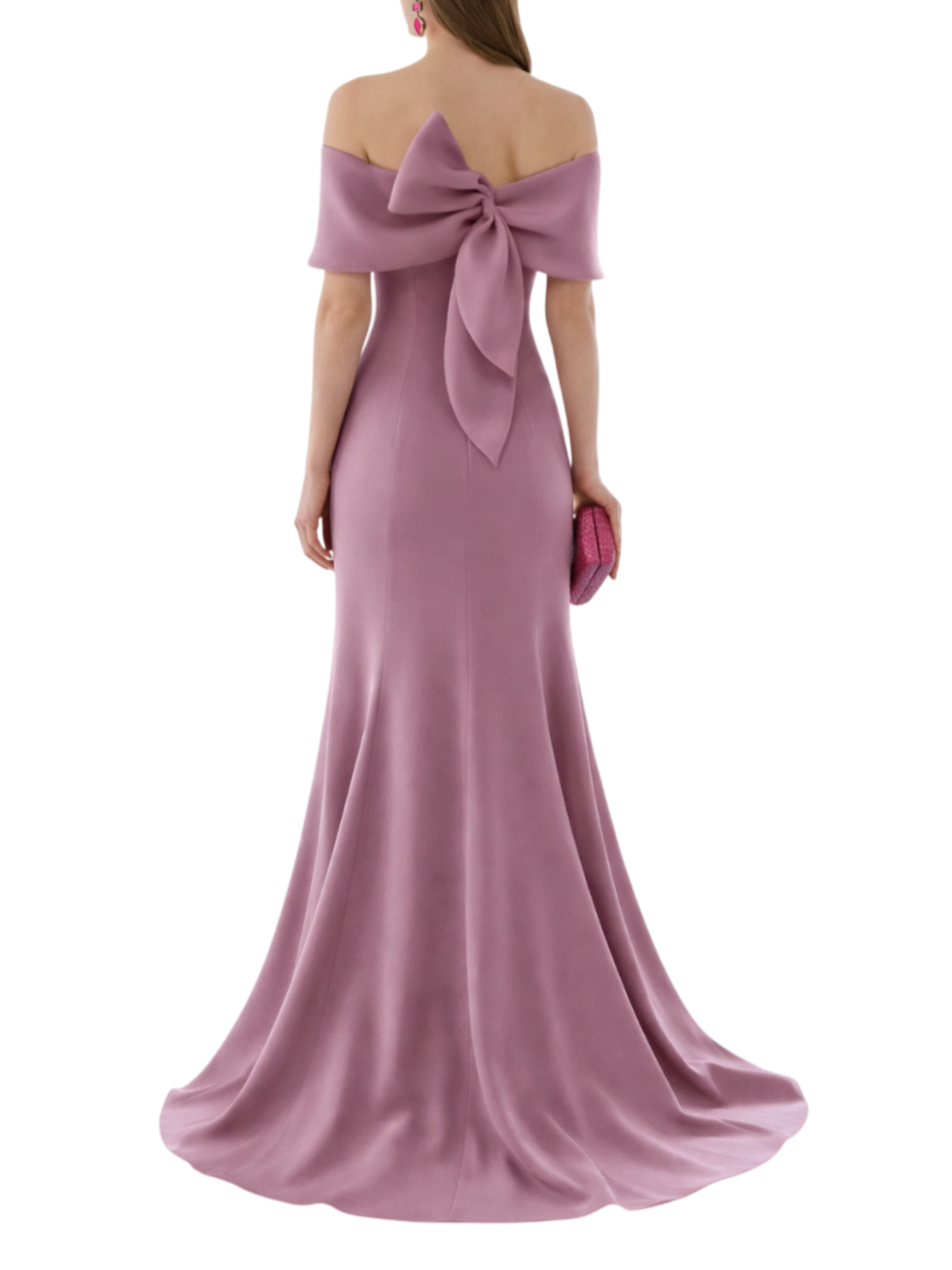 Couture Club abito cerimonia scollo omerale rosa 1G254CRP00 460-ROSA VINTAGE COUTURE CLUB