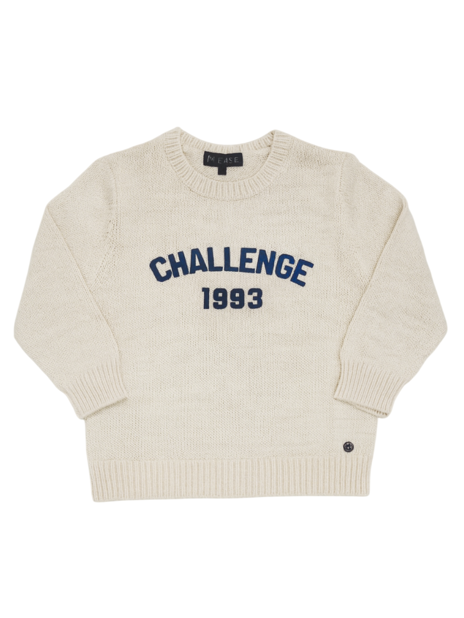 Please maglia bambino con stampa ecrù NB38230B77 1150 PLEASE KID