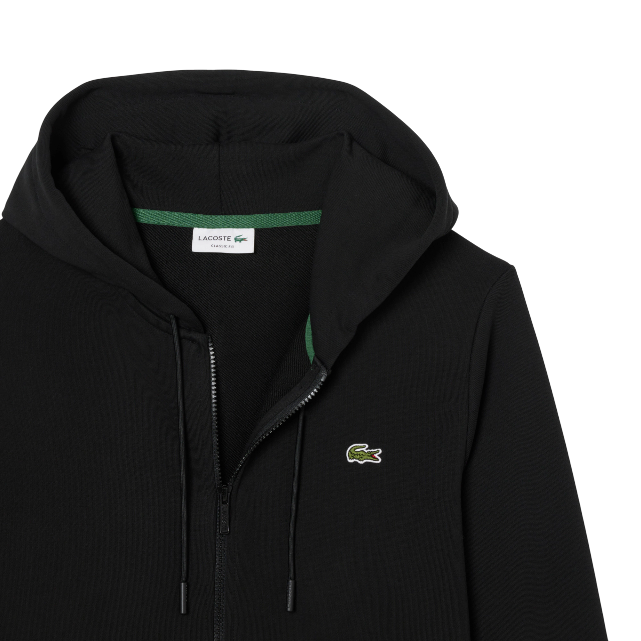 Lacoste felpa con zip e cappuccio nero SH9809 031 LACOSTE