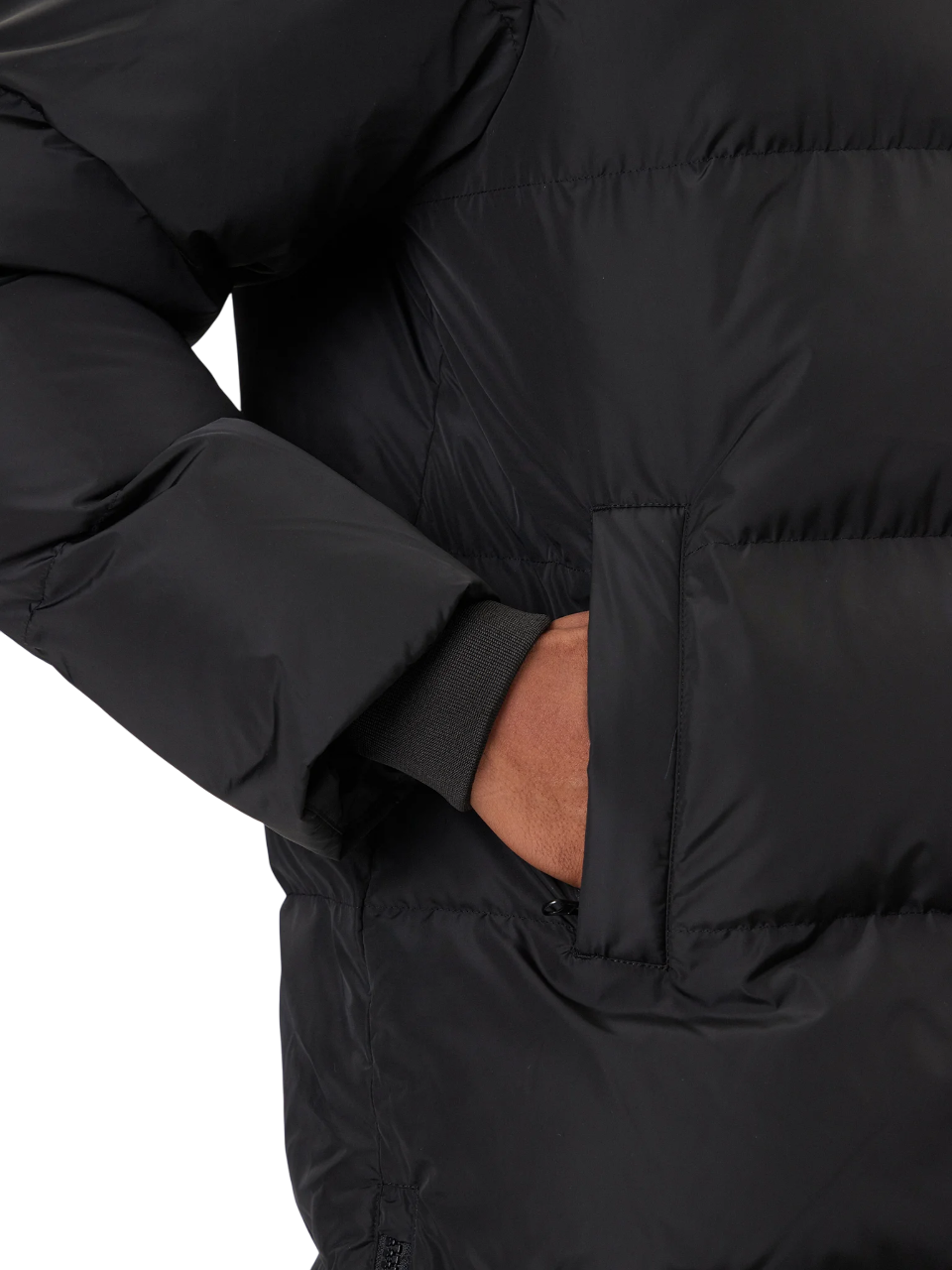 Karl Lagerfeld Jeans piumino lungo trapuntato con cappuccio nero A4M15028 999 KARL LAGERFELD
