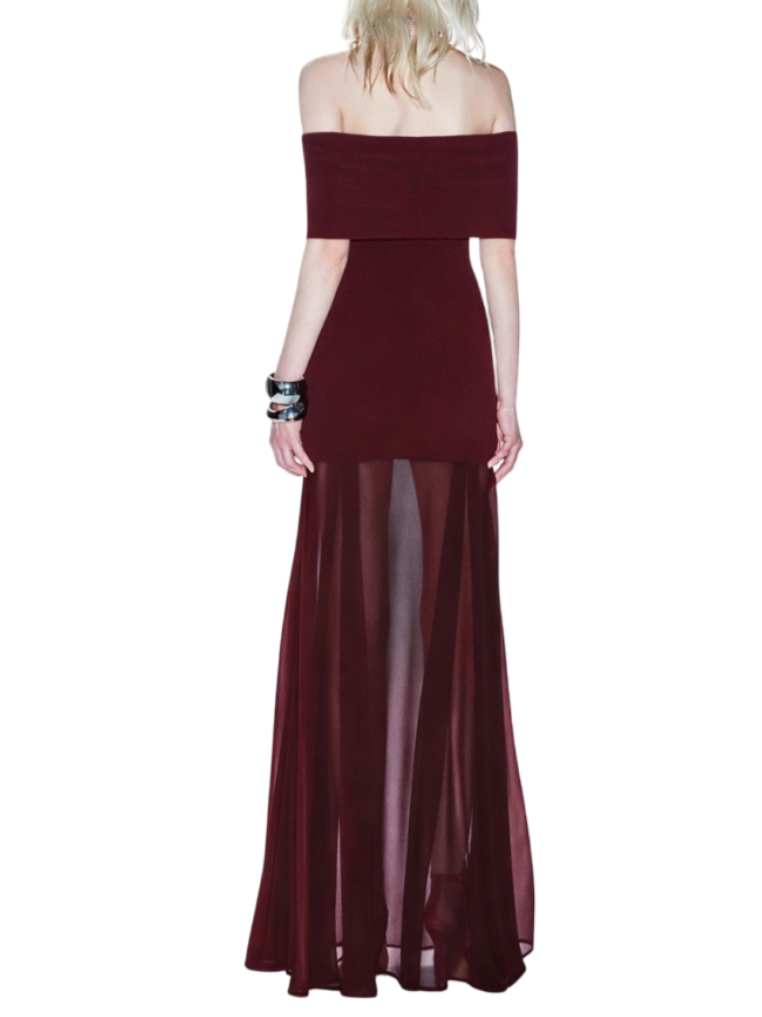 Aniye By abito lungo Norah con trasparenze borgogna 185116 02490 ANIYE BY