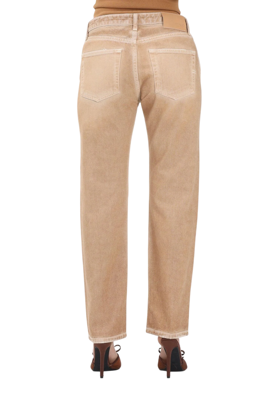 Vicolo jeans Zoe slim con bottoni gioiello cammello DAB5112 CAMMELLO VICOLO