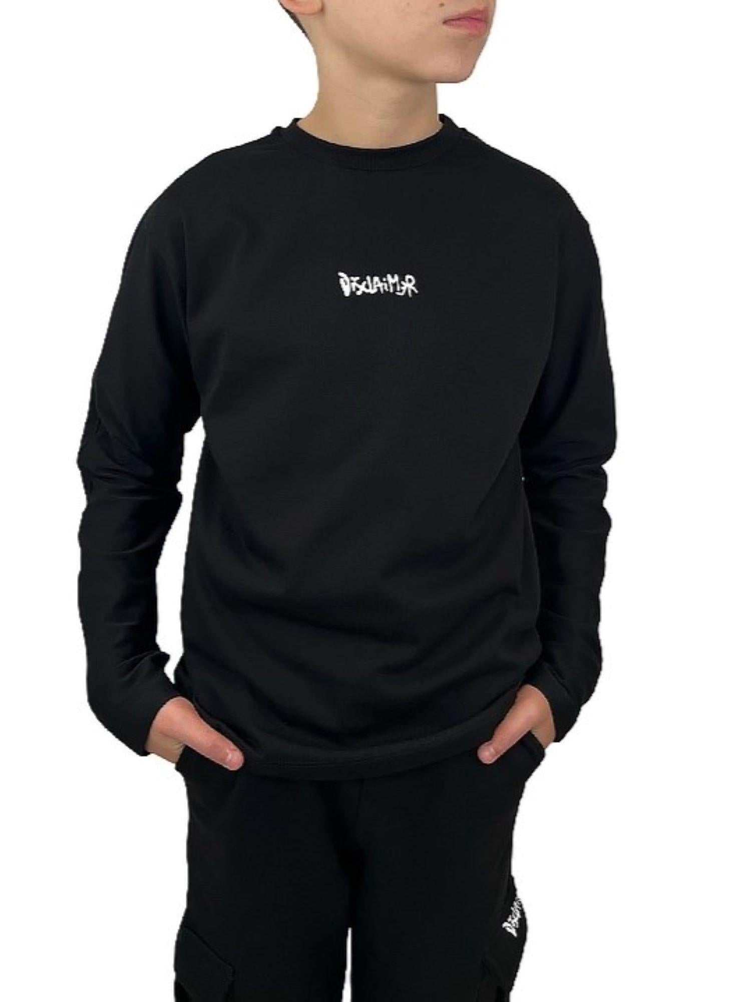 Disclaimer T-shirt manica lunga bambino nero 58607 NERO-ST.BIANCA DISCLAIMER