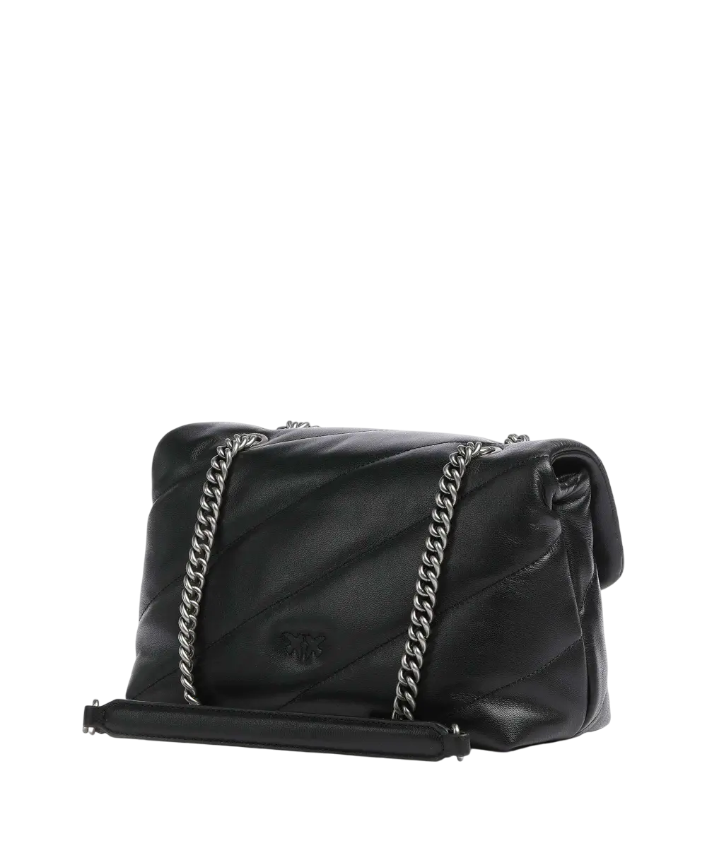 Pinko borsa Love Bag Puff Classic in pelle trapuntata nero argento 100038-A0F2 Z99O PINKO