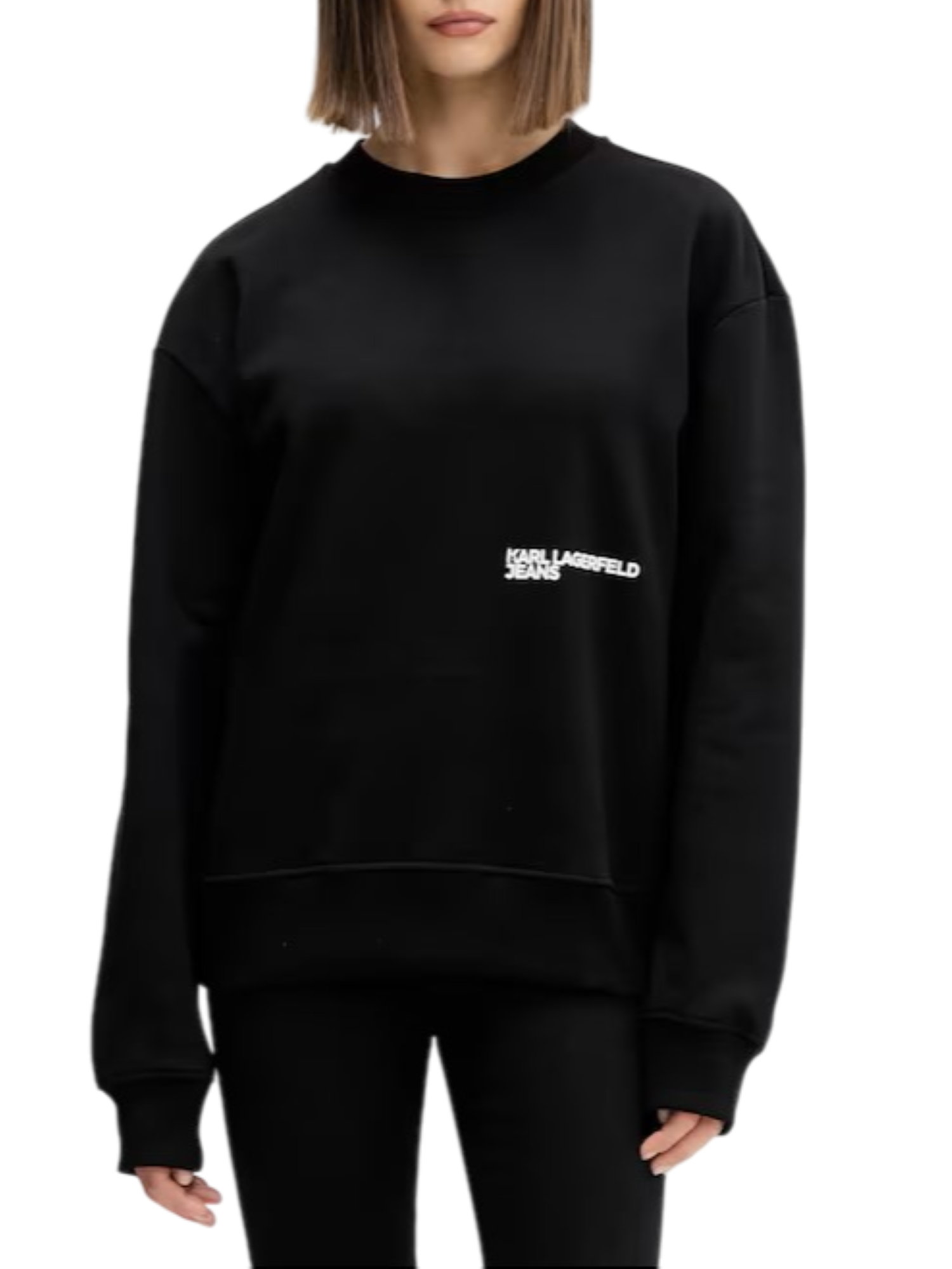 Karl Lagerfeld Jeans felpa donna con logo nero A4W20006 999 KARL LAGERFELD