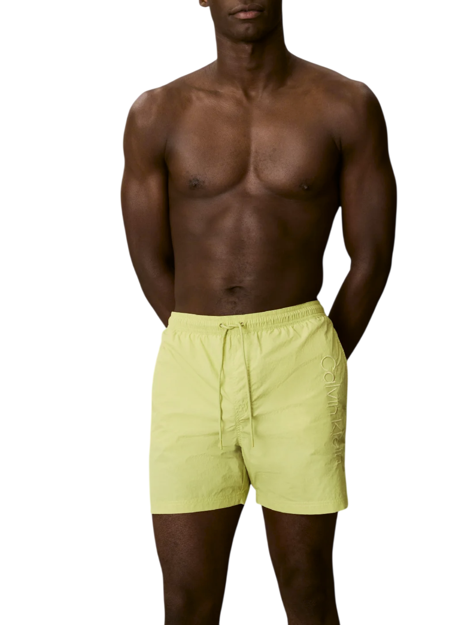 Calvin Klein boxer mare uomo con logo ricamato giallo ocra LV00N61029 8Y7 Calvin Klein Beachwear