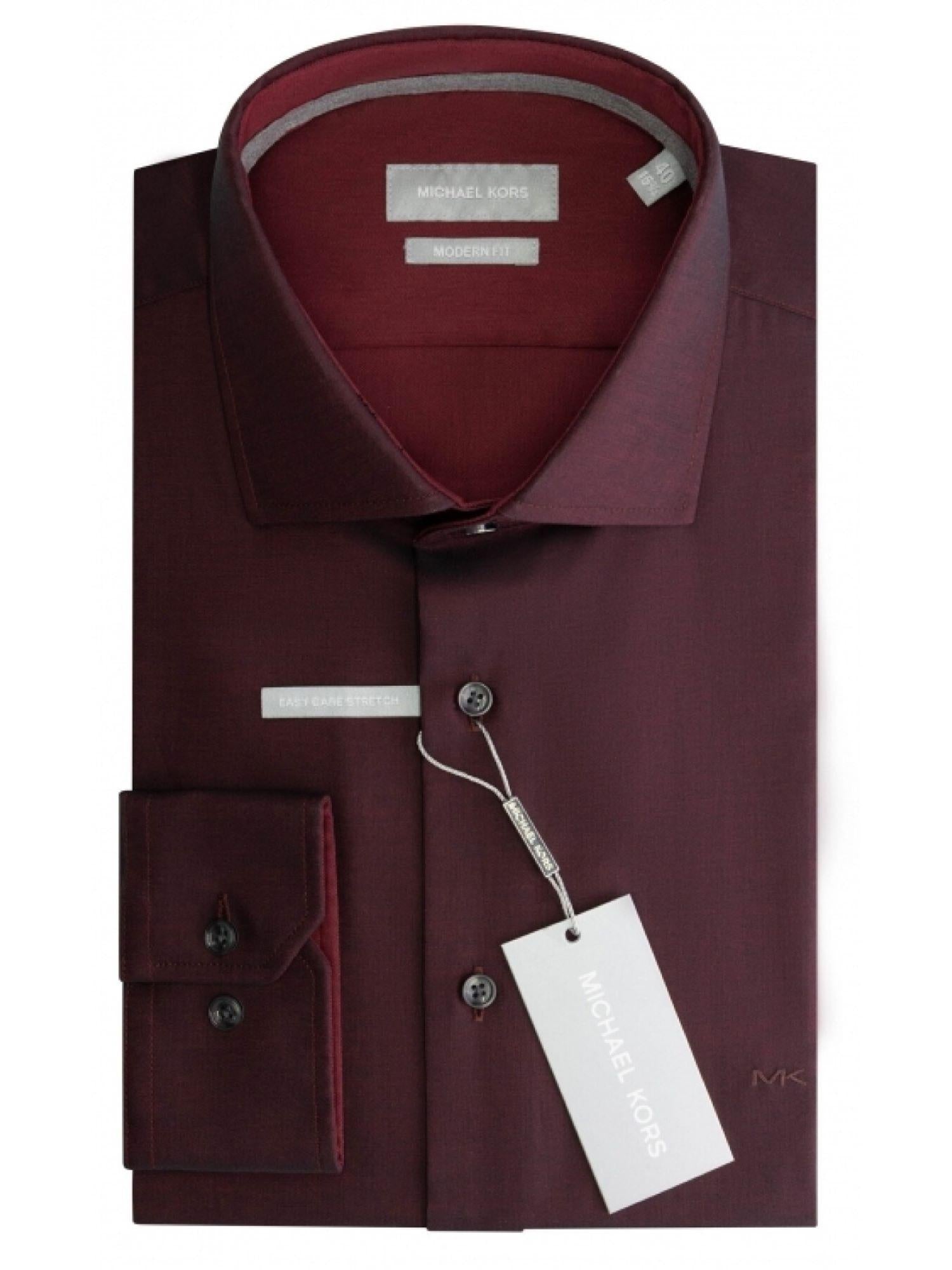 Michael Kors camicia manica lunga slim fit bordeaux MK0DS01352 M623 MICHAEL KORS