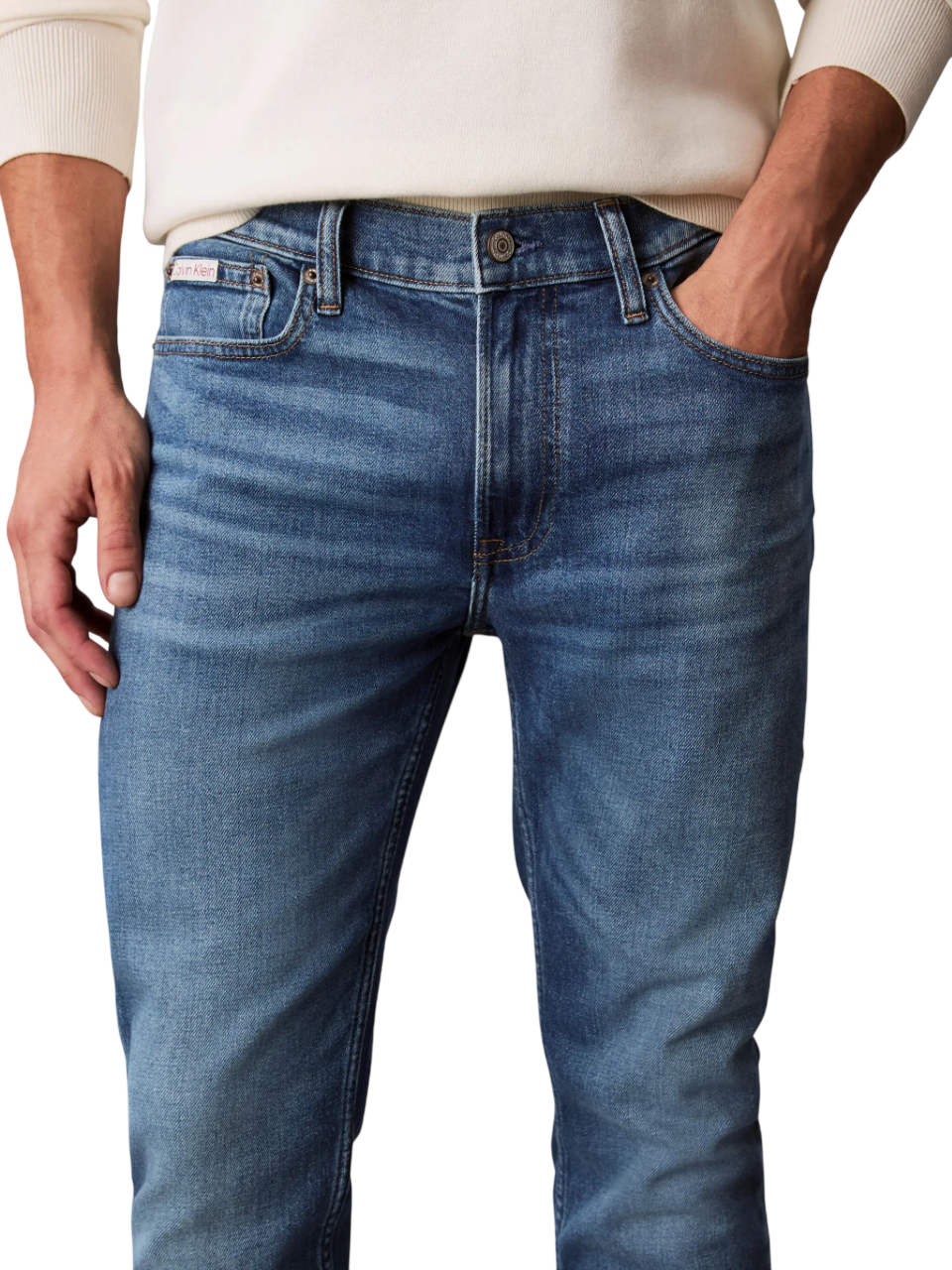 Calvin Klein Jeans jeans uomo gamba slim lavaggio blu LV04RC765G EFD Calvin Klein Jeans