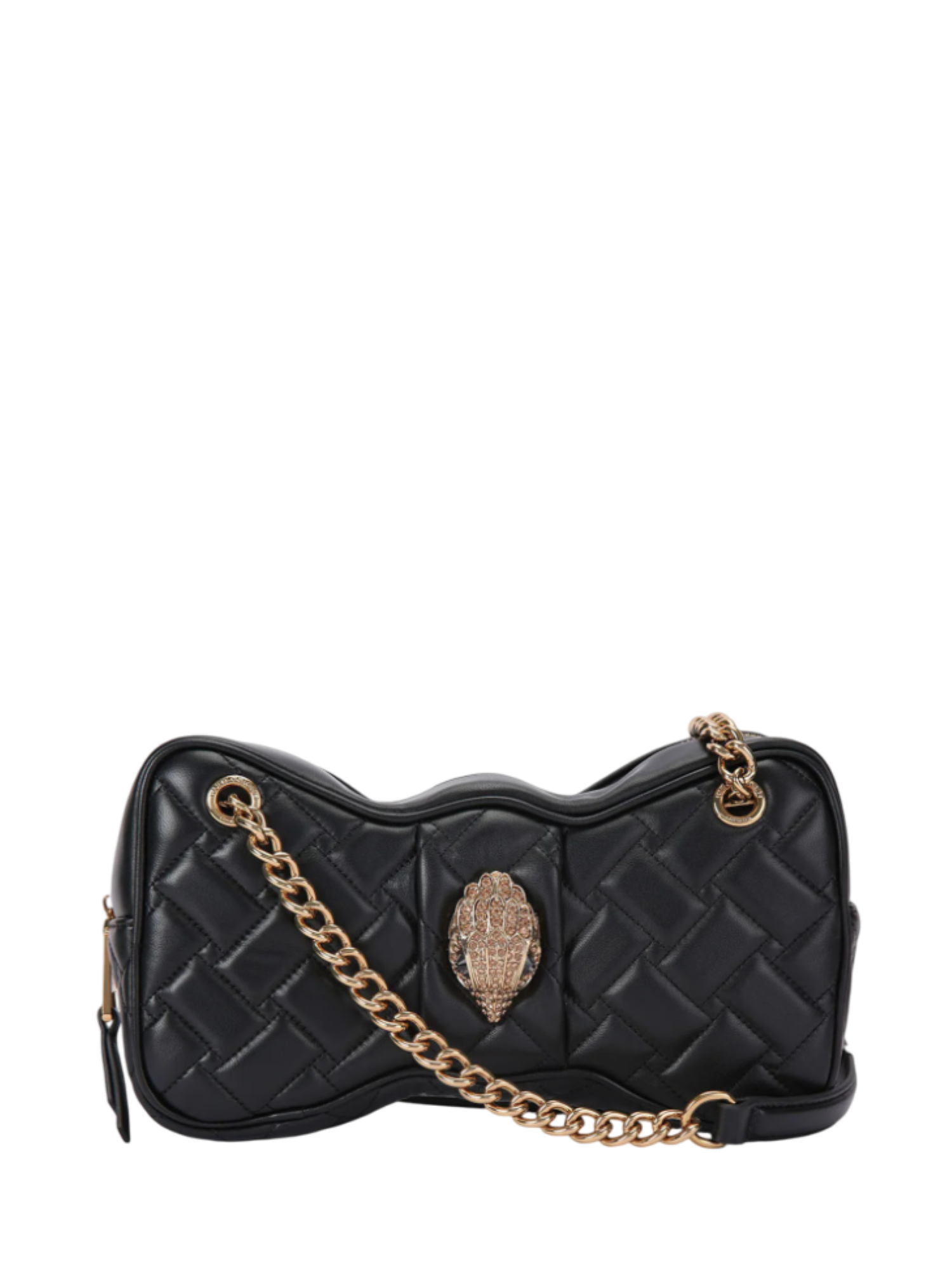 Kurt Geiger borsa Kensington Bow in pelle trapuntata nero 5017100109 BLACK KURT GEIGER