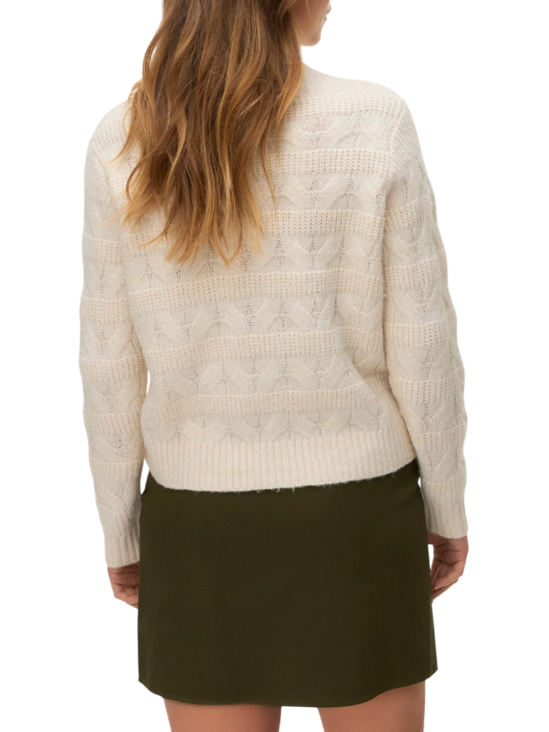 Vero Moda maglia dolcevita a trecce melange panna 10331875 BIRCH VERO MODA