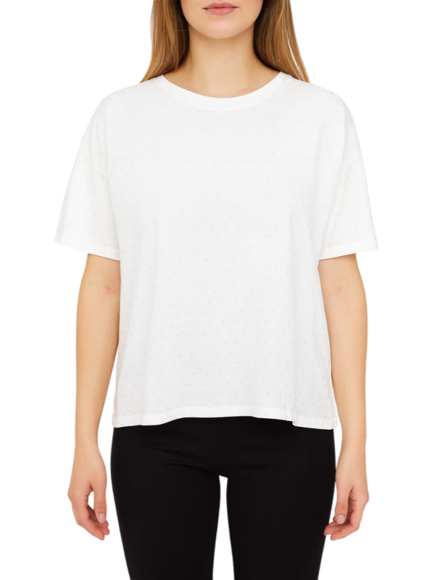 Lola by Sandro Ferrone T-shirt misto modal con strass panna L98YBFSCIUPA PANNA-CRYSTAL Lola BY S.FERRONE