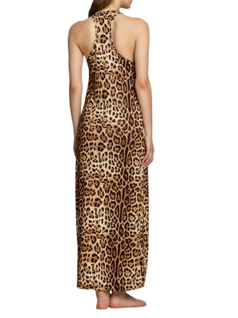 4giveness abito lungo in fantasia animalier beige 125WCUAL5427 203 4Giveness