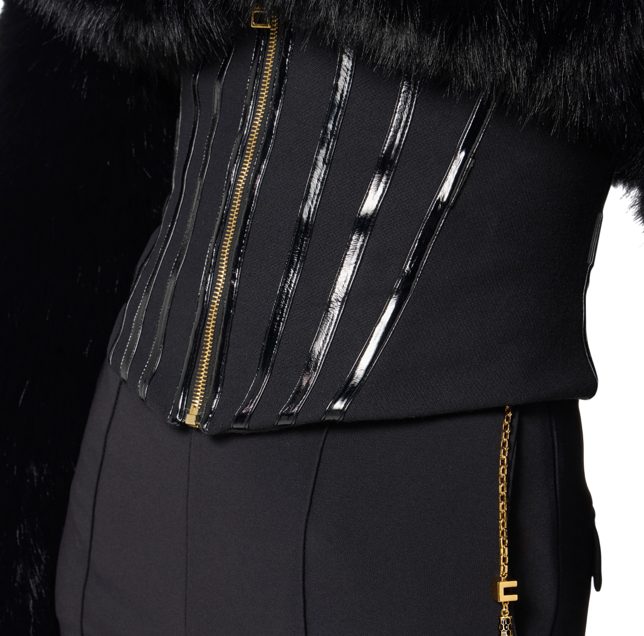 Elisabetta Franchi pantaloni a zampa in crepe nero PA14157E2 110 ELISABETTA FRANCHI
