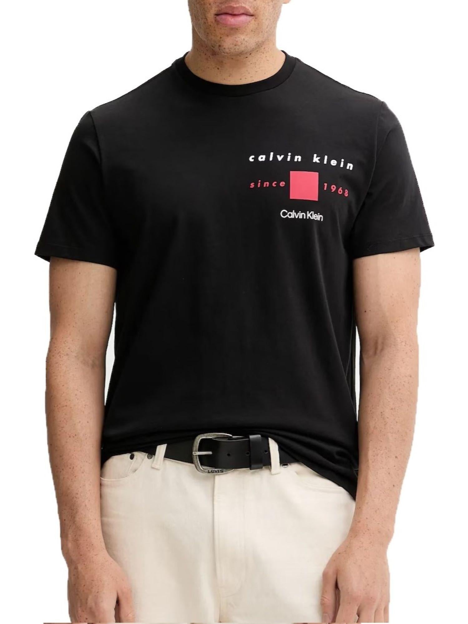 Calvin Klein T-shirt manica corta con stampe logo nero LV04RD817G UB1 Calvin Klein