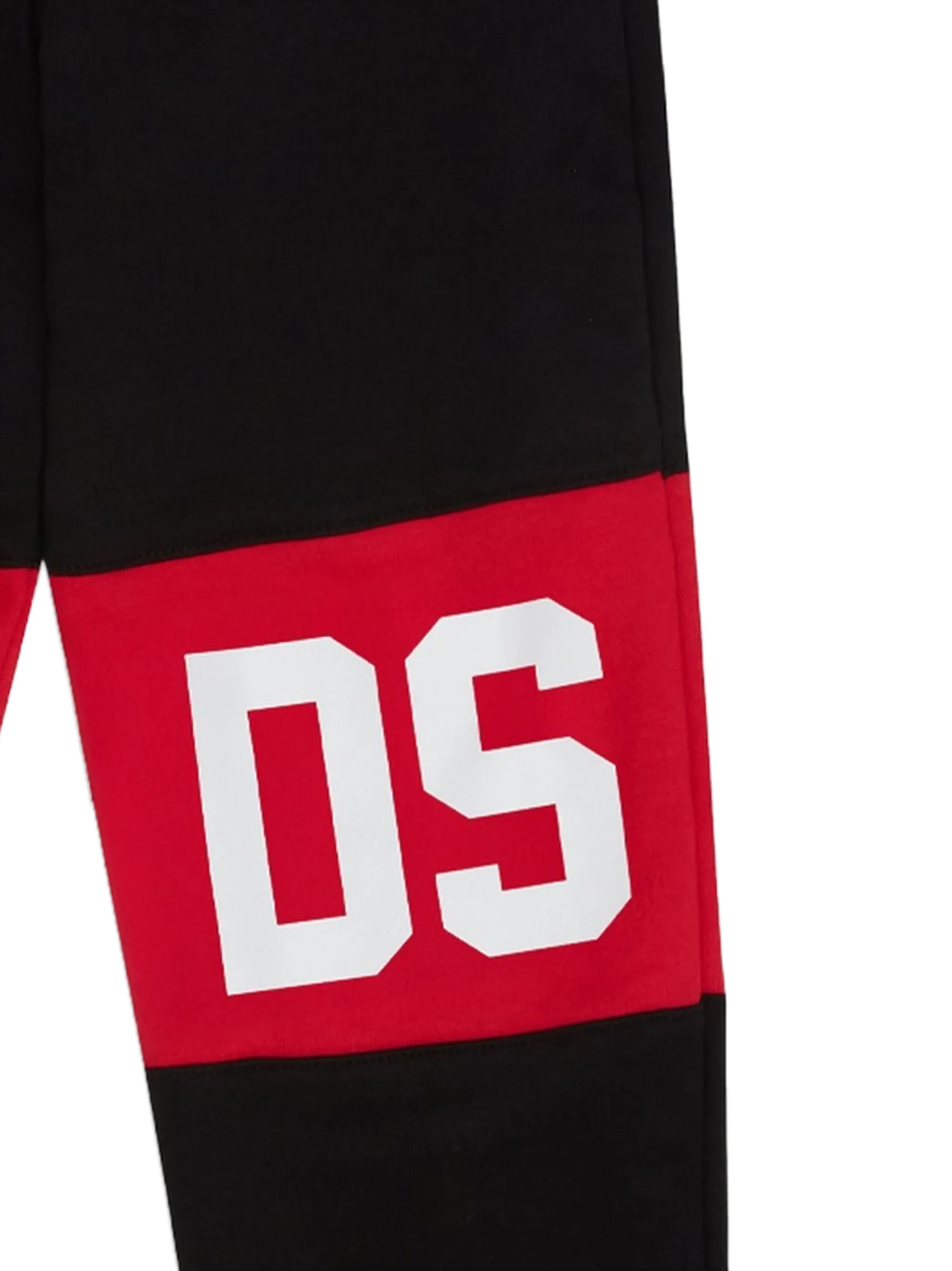 GCDS pantaloni joggers bambino con banda iconica nero Z0UJQI588F004 BLACK-RED GCDS