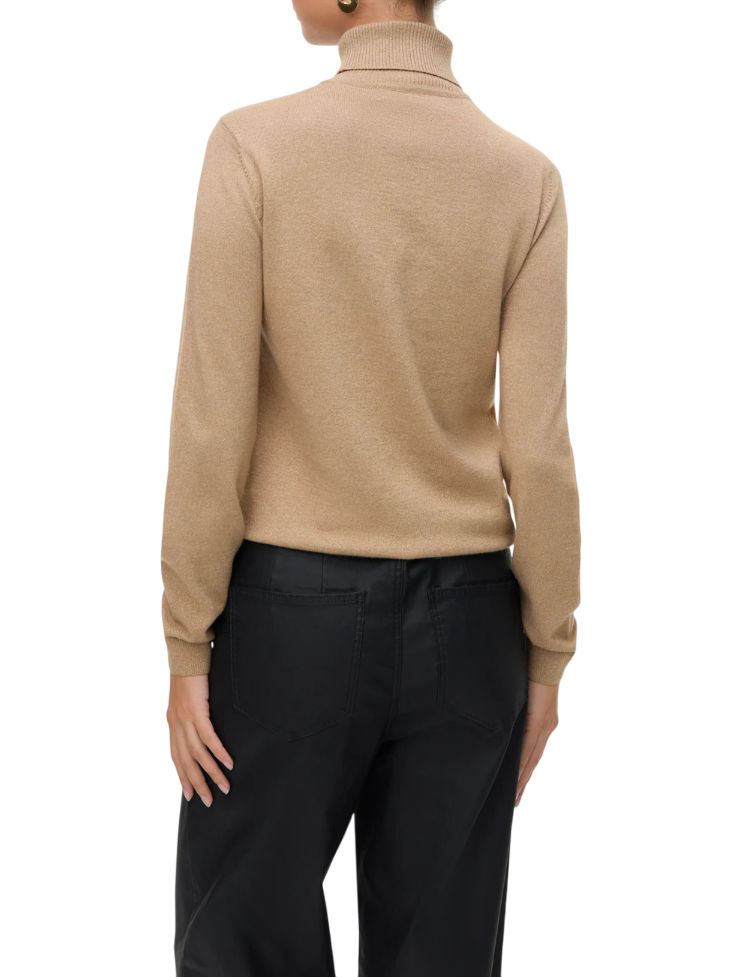 Vero Moda maglia dolcevita donna in lurex oro 10317985 SILVER MINK-W.DTM LUREX VERO MODA