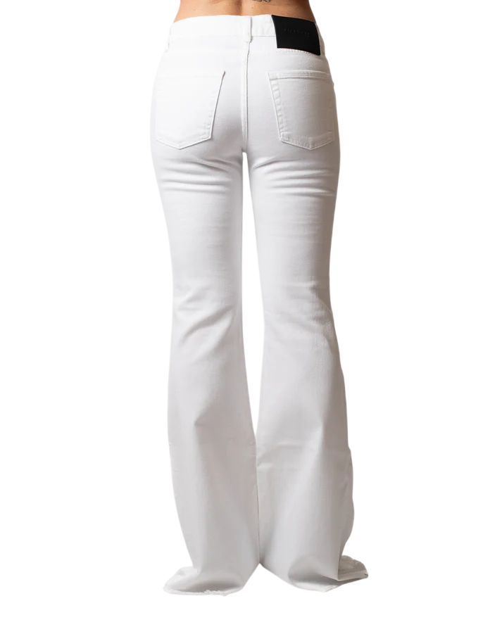 John Richmond jeans a zampa donna Kannawi bianco UWP26201JE DENIM WHITE John RICHMOND