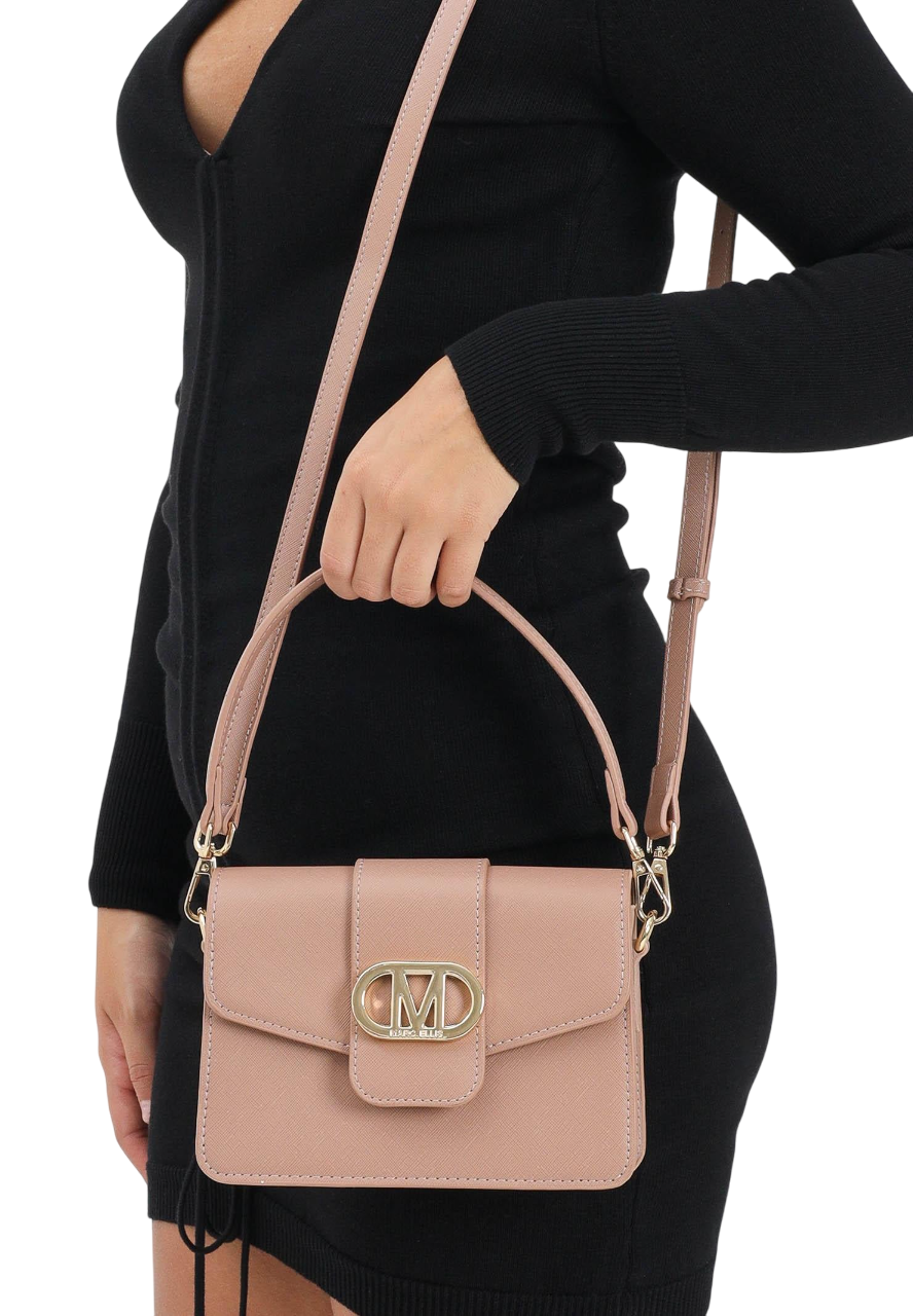 Marc Ellis borsa in ecopelle saffiano Flat Kourtney tortora FLAT KOURTNEY TAUPE-LIGHT GOLD MARC ELLIS