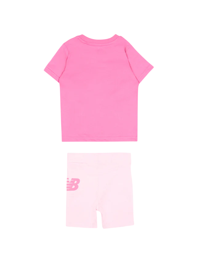 New Balance completo neonata T-shirt e shorts rosa IS61S5Q4I AAC NEW BALANCE