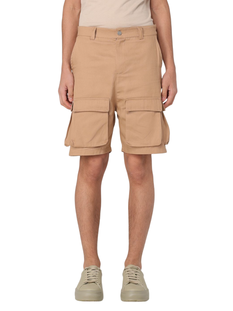 Disclaimer bermuda cargo in twill di cotone cammello 55028 CAMMELLO DISCLAIMER