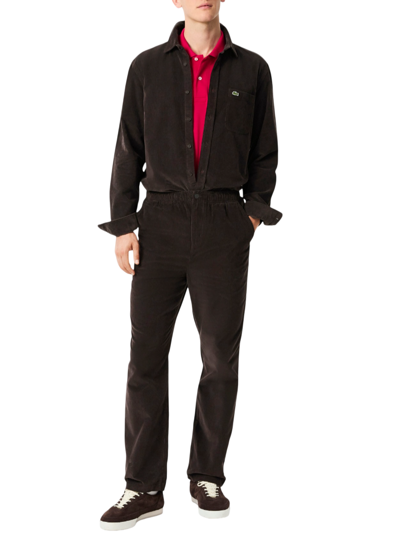 Lacoste pantaloni uomo in velluto a costine marrone HH5120 SKB LACOSTE
