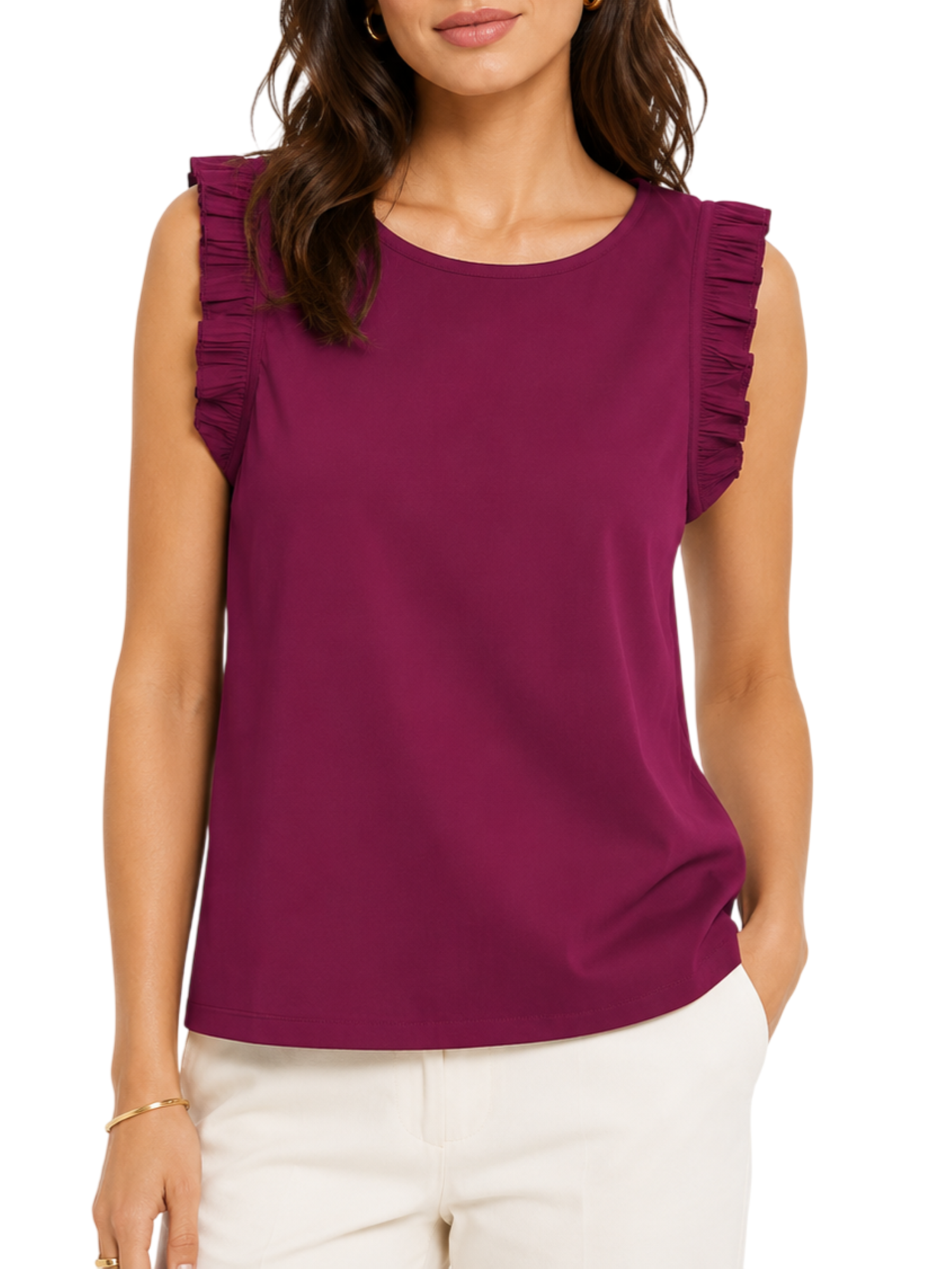 Le Streghe blusa smanicata donna con rouches borgogna BU007 BORDEAU LE STREGHE