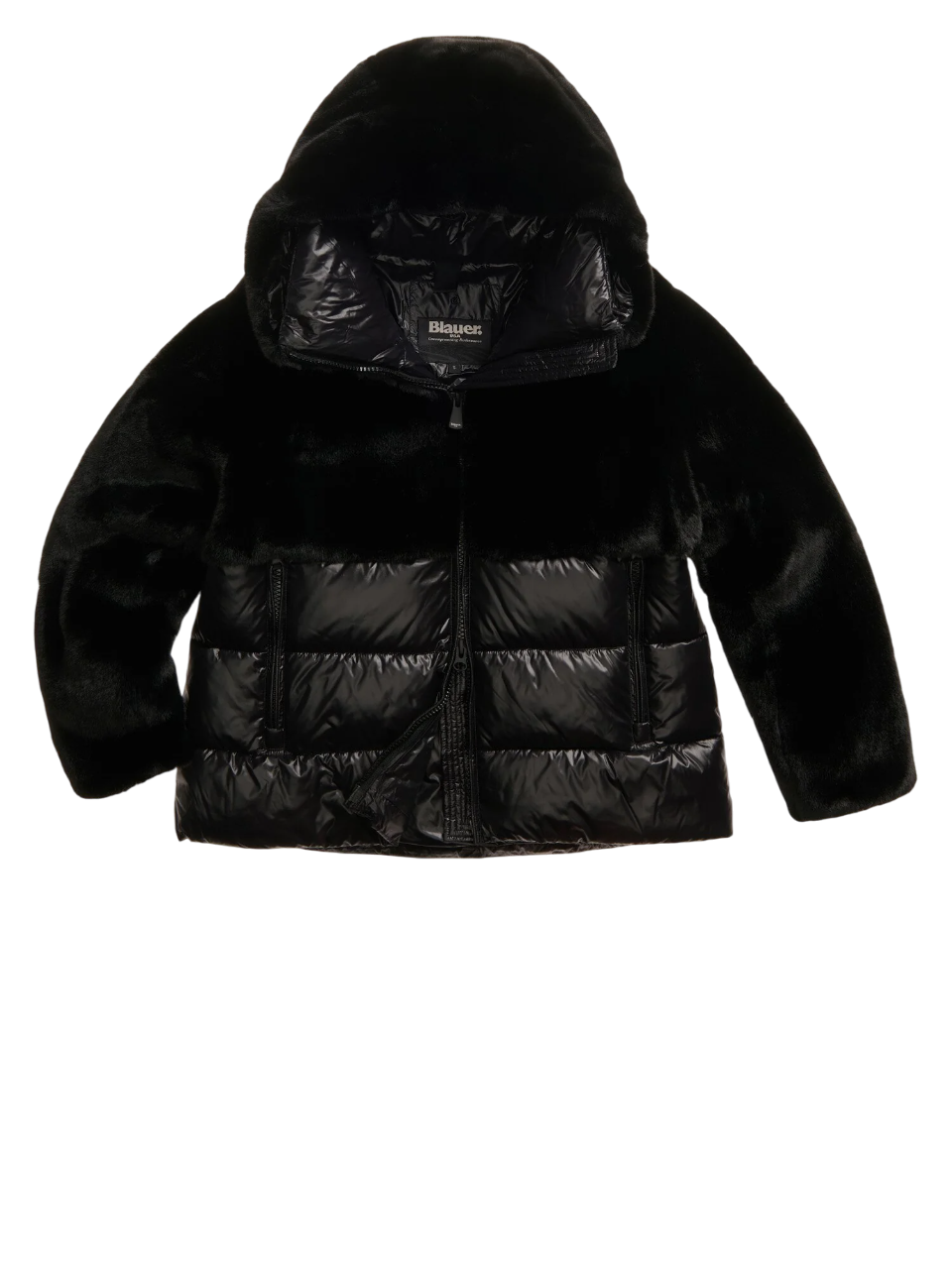 Blauer piumino donna Fanevil in nylon ed ecopelliccia nero 25WBLDC02178-006646 999 BLAUER