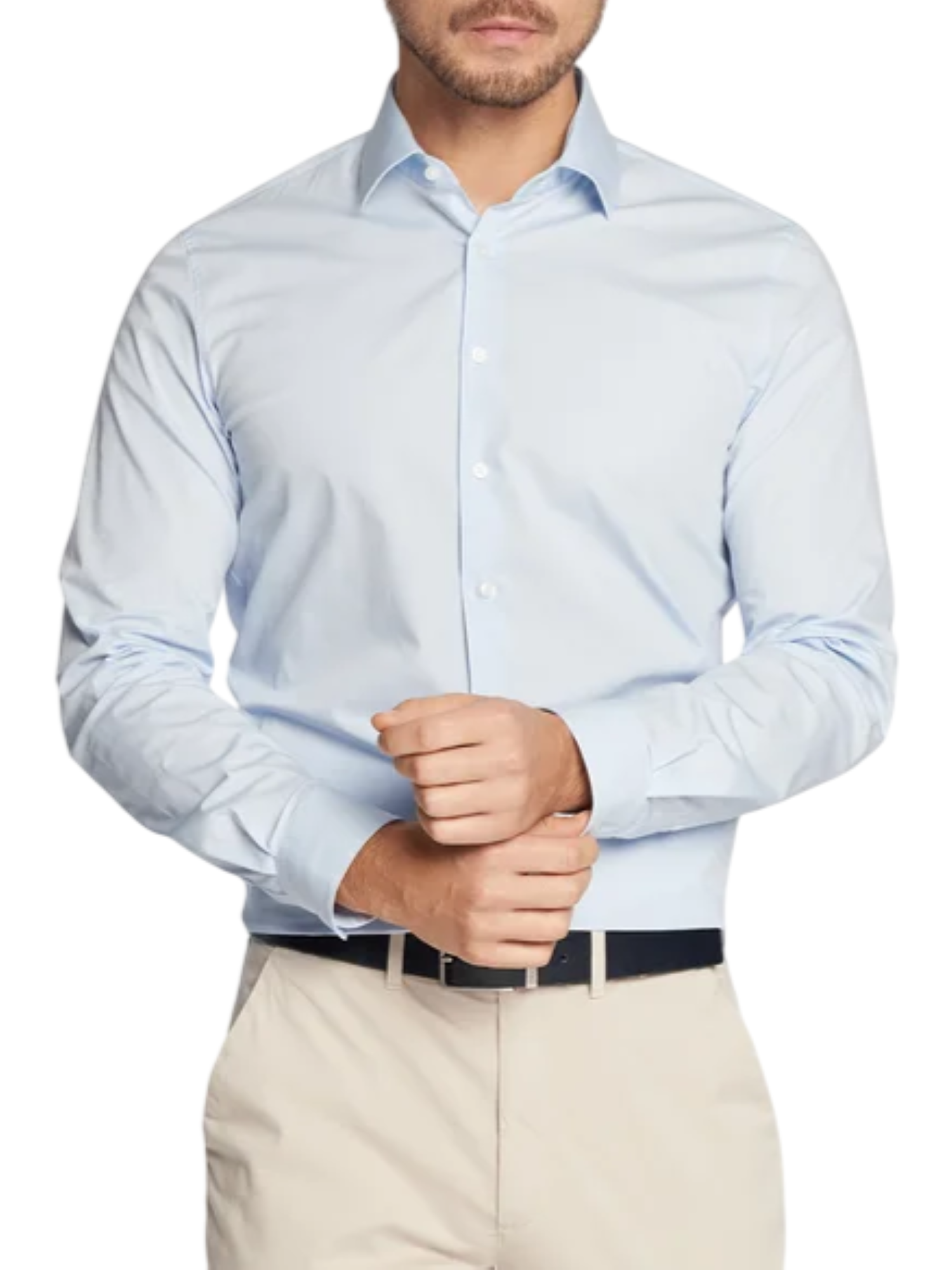 Calvin Klein camicia manica lunga con logo ricamato celeste K10K109509 C1S Calvin Klein