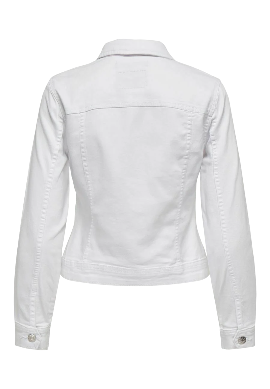 Only giubbino in denim Wonder con tasche lavaggio bianco 15243147 WHITE ONLY