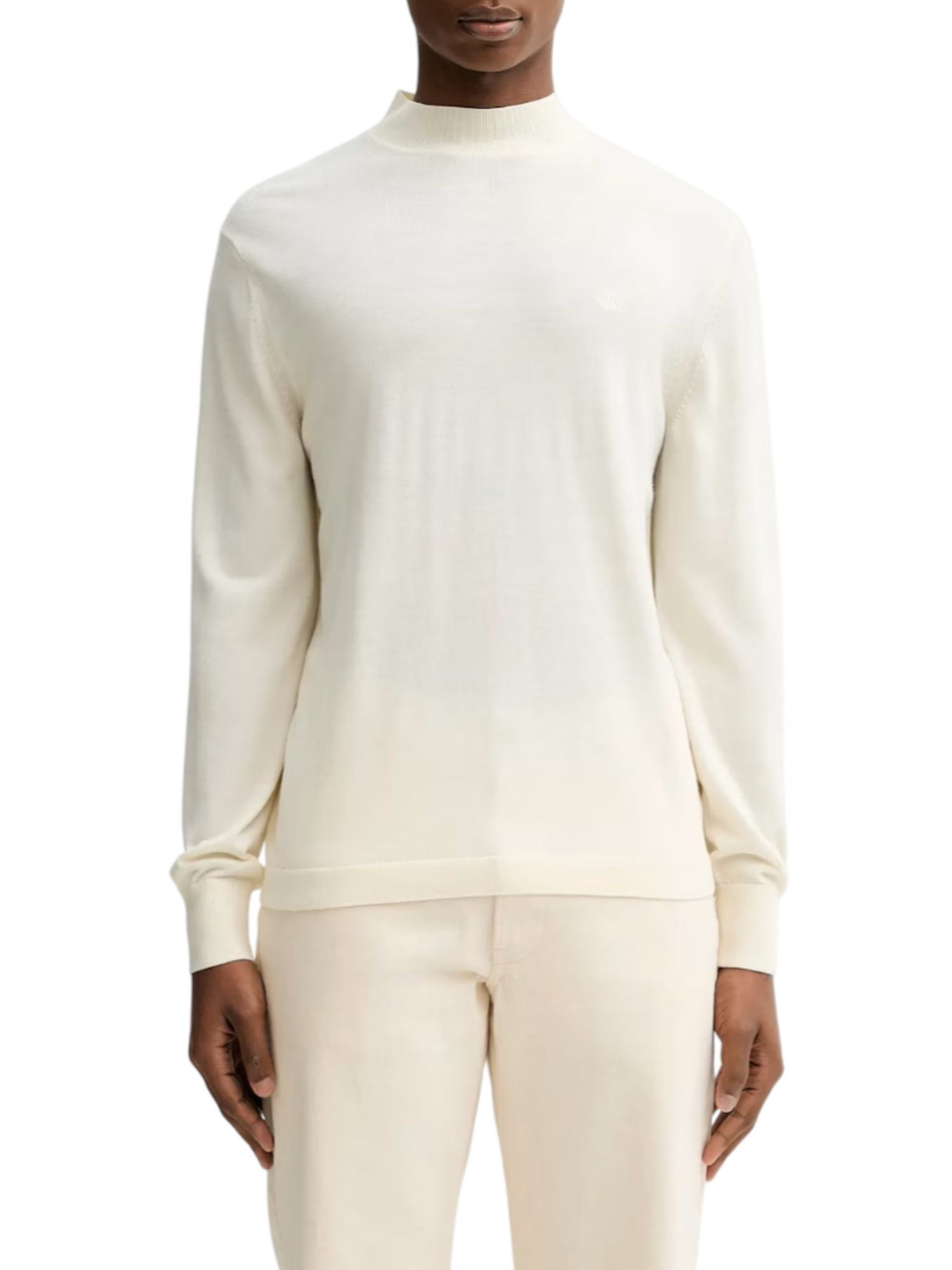 Calvin Klein maglia uomo in lana Merinos panna LV04LE309G YAC Calvin Klein