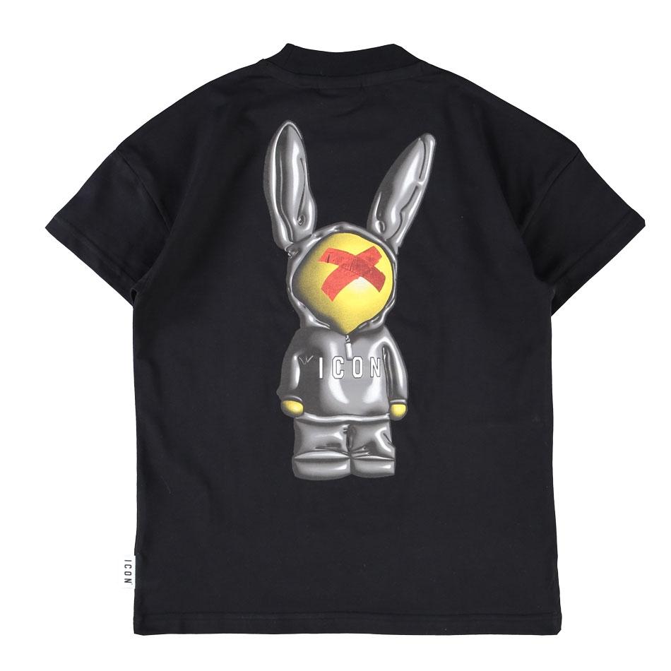 Icon T-shirt bambino manica corta con stampe nero IBKS001156 9000 ICON