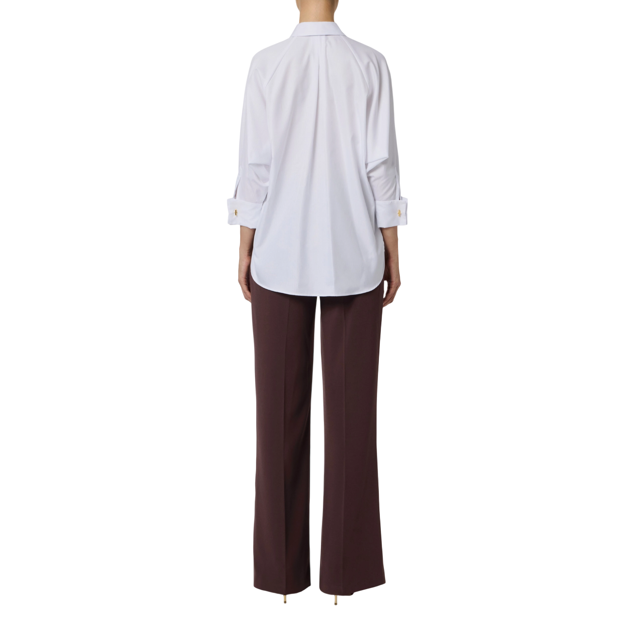 Elisabetta Franchi tuta jumpsuit con camicia bianco borgogna TU05656E2 EL5 ELISABETTA FRANCHI