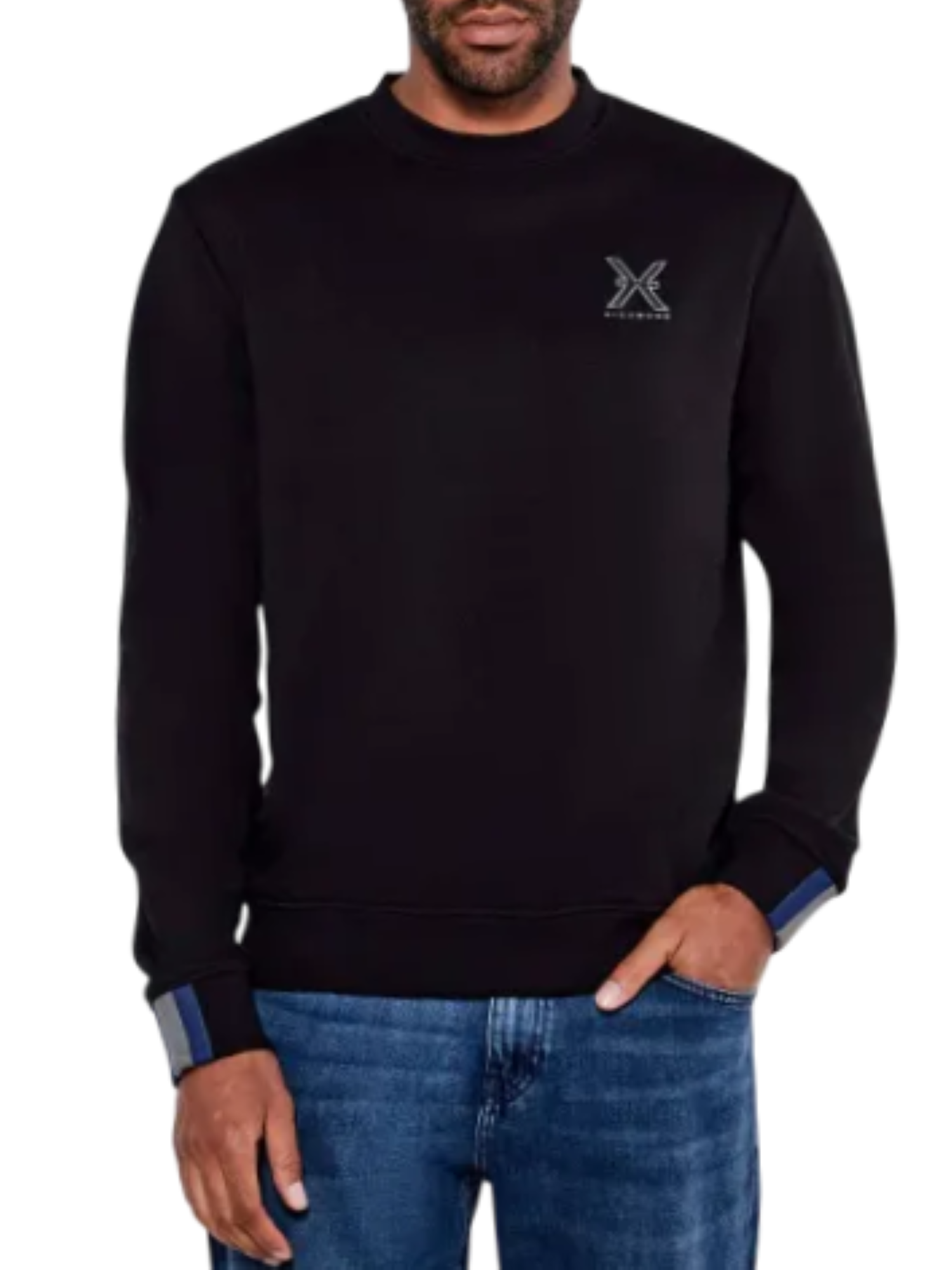 John Richmond felpa uomo Doros con logo nero UMA25041FE BLACK John RICHMOND