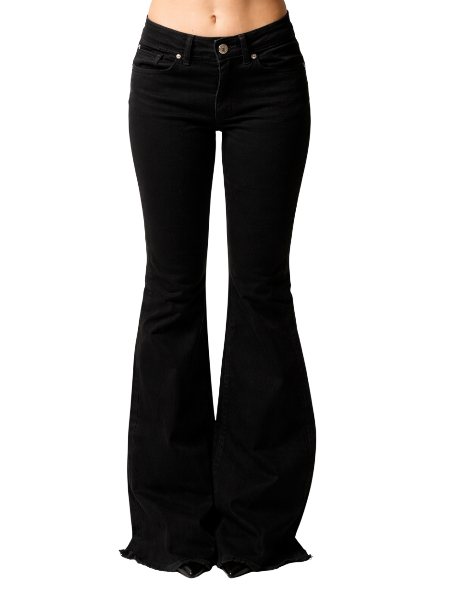 John Richmond jeans a zampa donna Kannawi nero UWP26201JE DENIM BLACK John RICHMOND