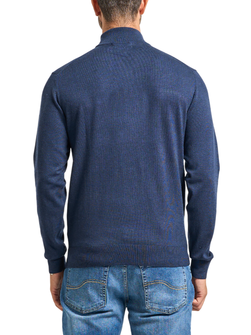 Yes Zee maglia lupetto misto lana blu M862-HL00 0713 YES-ZEE