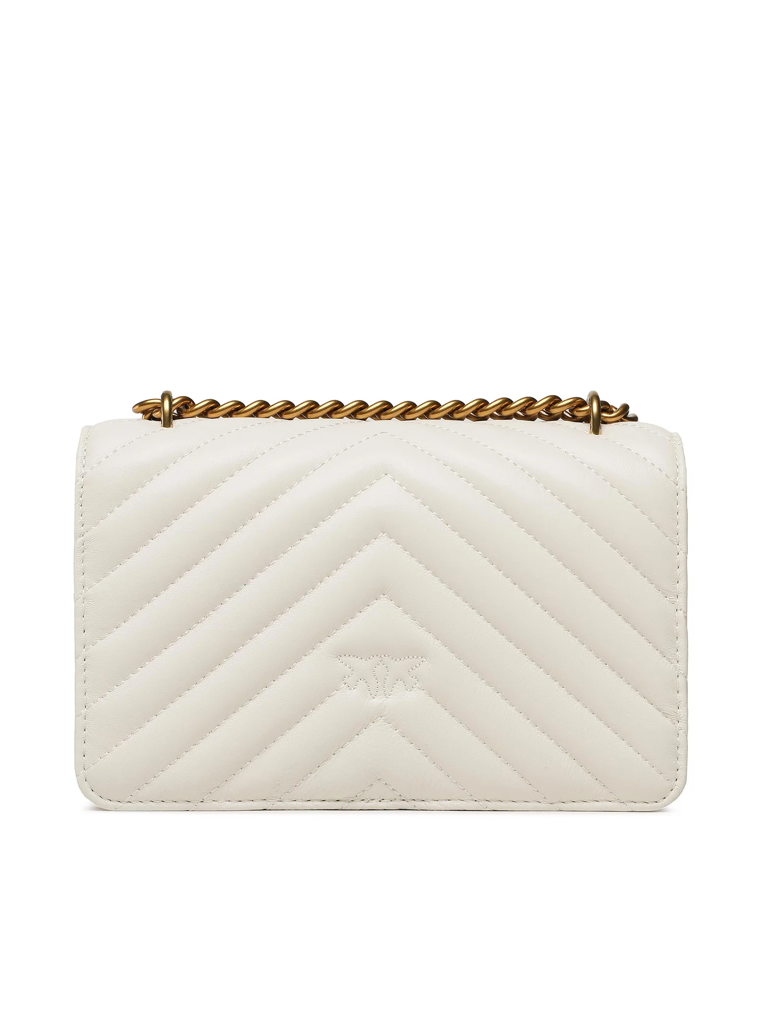 Pinko borsa Love Bag One Mini in pelle trapuntata bianco oro 100074-A0GK Z14Q PINKO