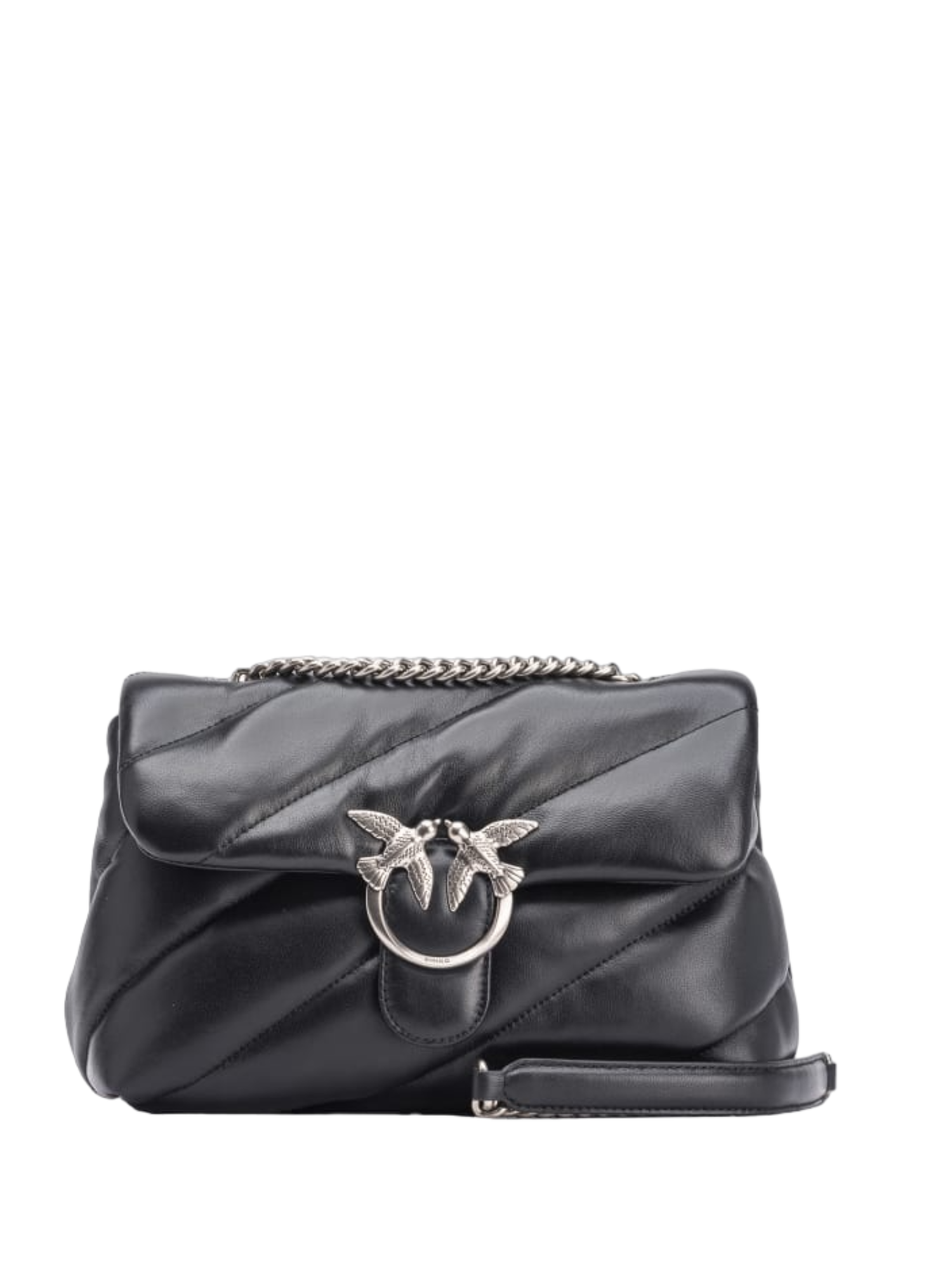 Pinko borsa Love Bag Puff Classic in pelle trapuntata nero argento 100038-A0F2 Z99O PINKO