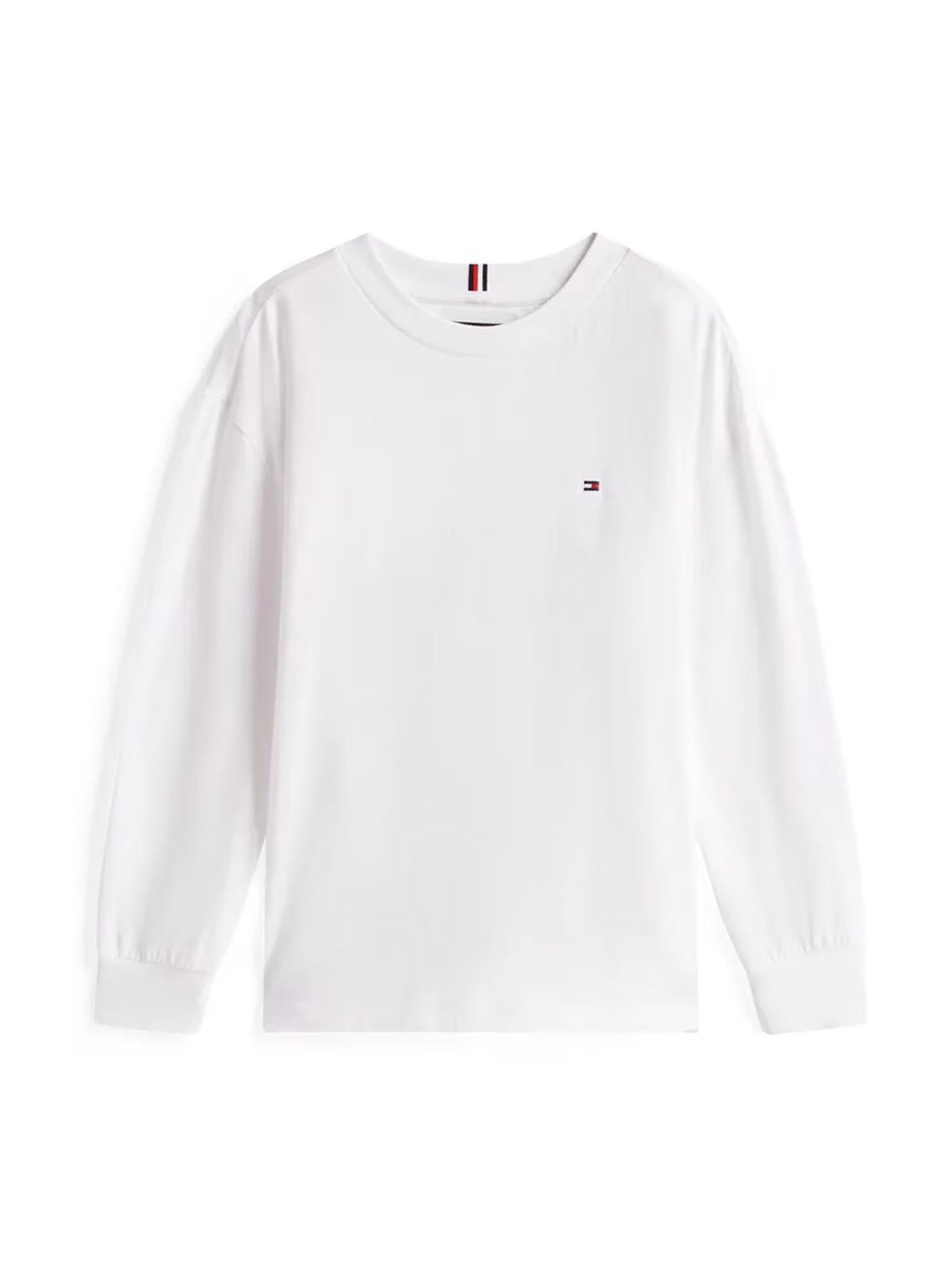 Tommy Hilfiger T-shirt bambino manica lunga bianco KB0KB09846 YBR Tommy Hilfiger