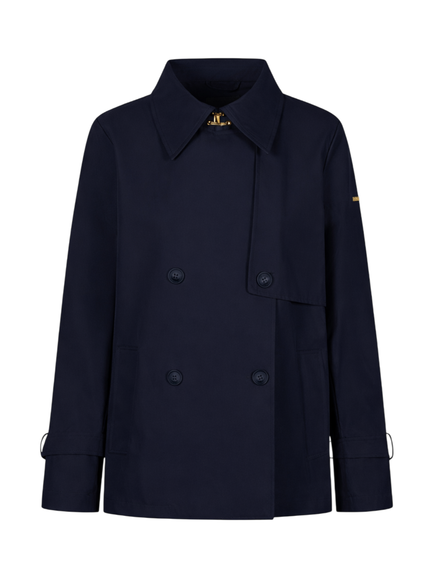 Yes Zee trench doppiopetto corto donna blu J406-KR00 0710 YES-ZEE