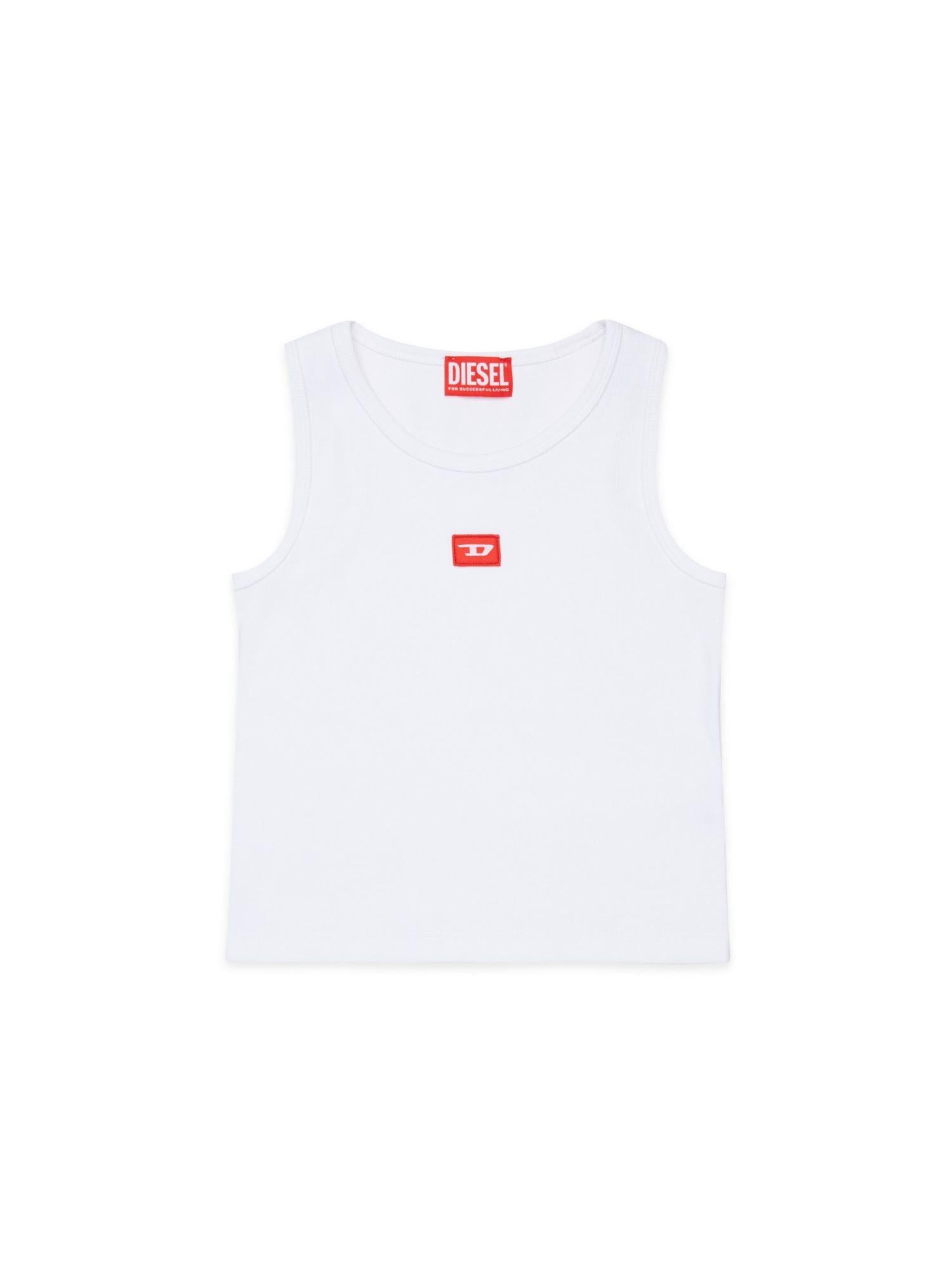 Diesel canotta bambina a costine bianco J02594-KYAZY K100 DIESEL